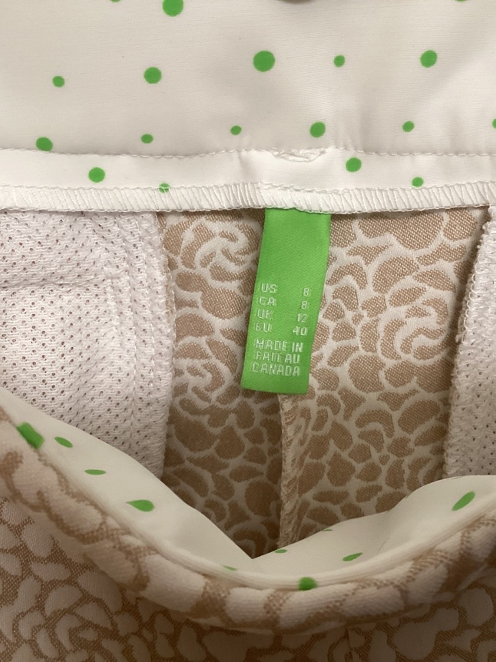 Activewear pants, size 8, white/beige floral - Picture 7 of 8